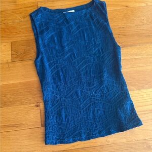 Reformation Navy Textured Tank Top